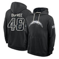 LA.Chargers #48 Bud Dupree Player 2026 Black Logo Pullover Hoodies Limited Game Stitched Jerseys