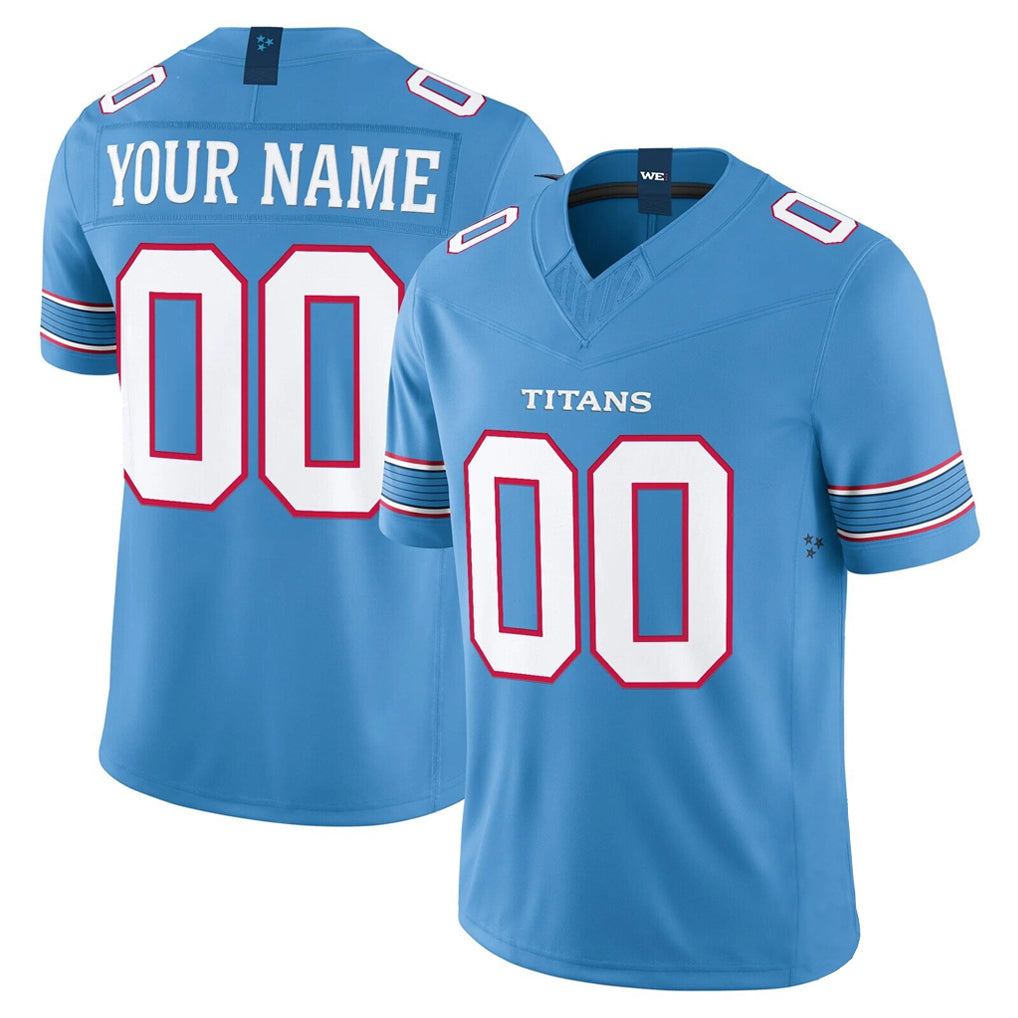 Custom T.Titans Light Blue Team Vapor F.U.S.E. Limited Home Game Any Name & Numbers Ndoa Stitched Jerseys