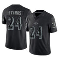 B.Ravens #24 Malaki Starks Player Black REFLECTIVE Limited Ndoa Stitched Jerseys