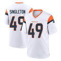 D.Broncos #49 Alex Singleton Player White Home Game Ndoa Stitched Jerseys