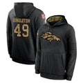 D.Broncos #49 Alex Singleton Player Black Salute to Service Pullover Hoodies Limited Ndoa Stitched Jerseys