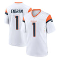 D.Broncos #1 Evan Engram Player White Home Game Ndoa Stitched Jerseys