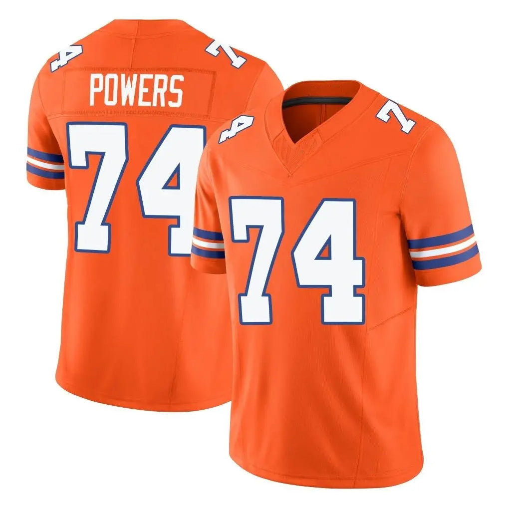 D.Broncos #74 Ben Powers Player Orange Limited Alternate Vapor F.U.S.E. Throwback Game Ndoa Stitched Jerseys