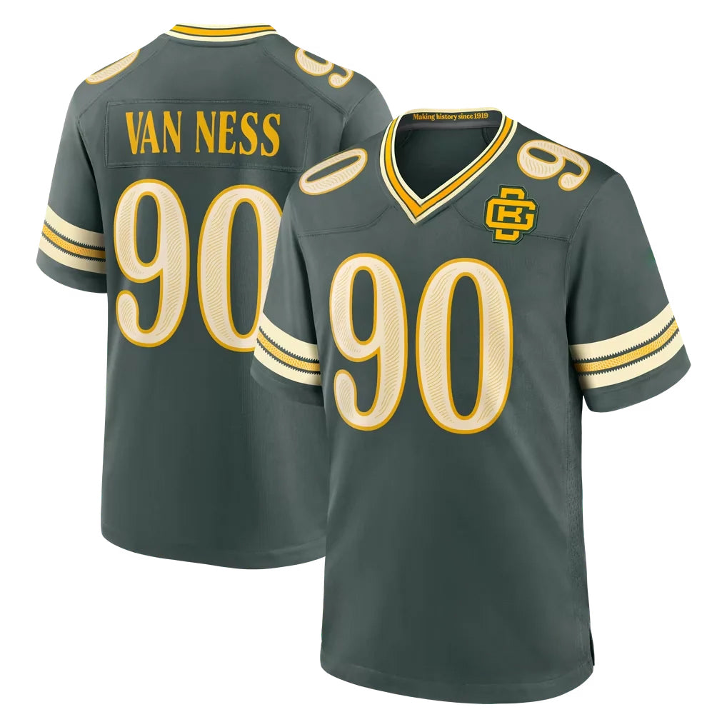 GB.Packers #90 Lukas Van Ness Player Green 2026 Rivalries Collection Home Game Edoa Stitched Jerseys