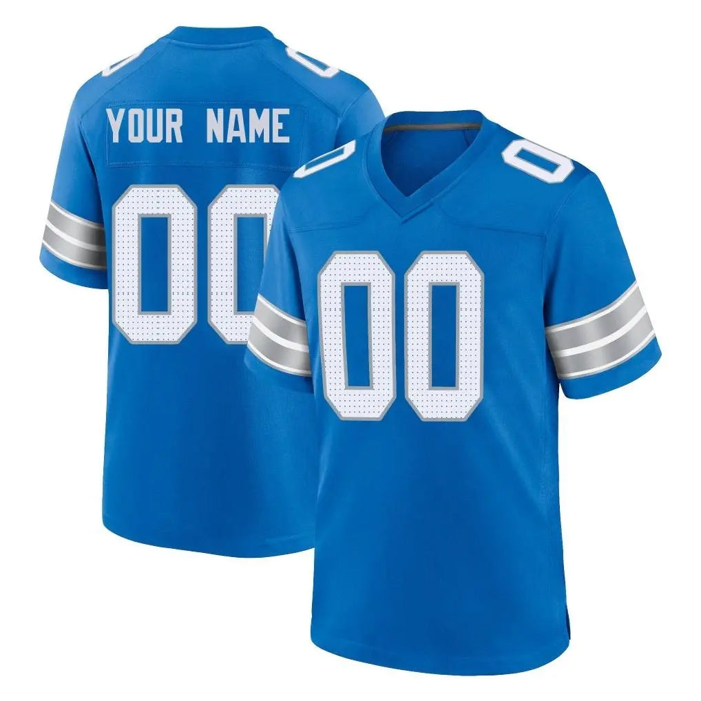 Custom D.Lions Blue Alternate Home Game Any Name & Numbers Ndoa Stitched Jerseys