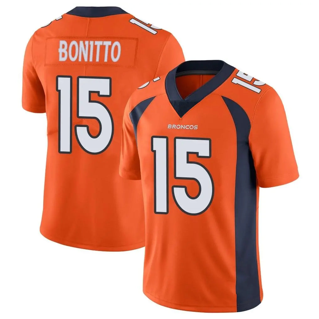 D.Broncos #15 Nik Bonitto Player Orange Color Vapor Untouchable Limited Game Ndoa Stitched Jerseys