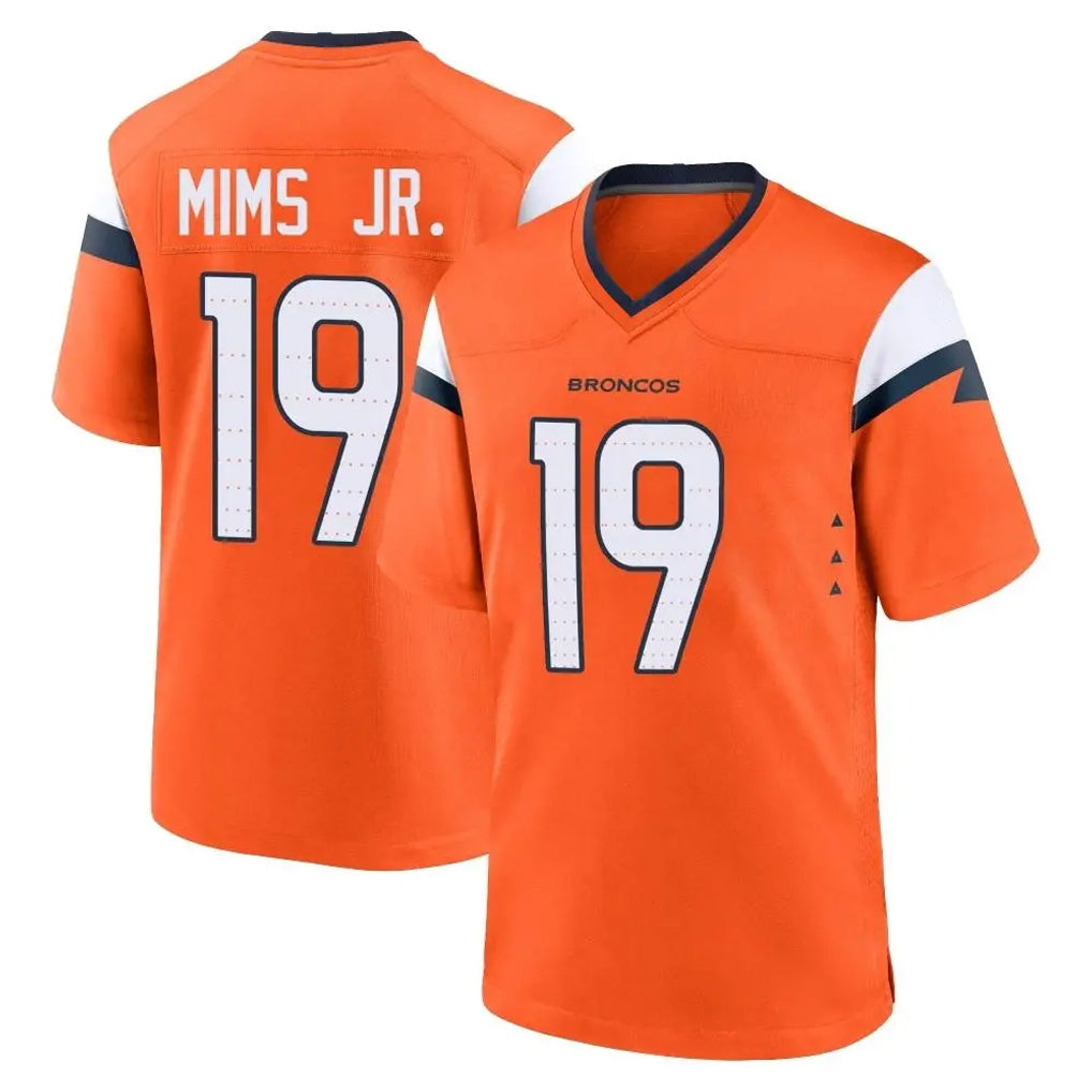 D.Broncos #19 Marvin Mims Jr. Player Orange Home Game Ndoa Stitched Jerseys