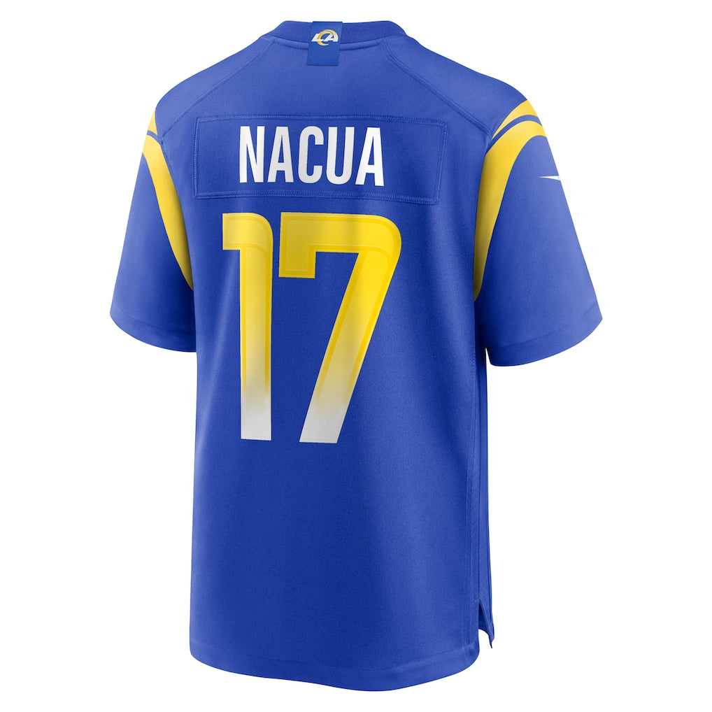 Ndoa LA.Rams #17 Puka Nacua Royal Game Player Jersey