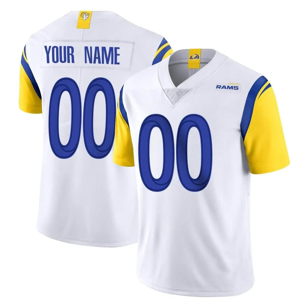 Custom LA.Rams White Limited Vapor Untouchable Home Game Any Name & Numbers Ndoa Stitched Jerseys