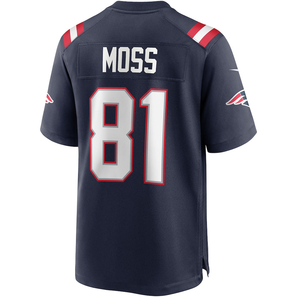 Ndoa NE.Patriots #81 Randy Moss Navy Game Retired Player Jersey