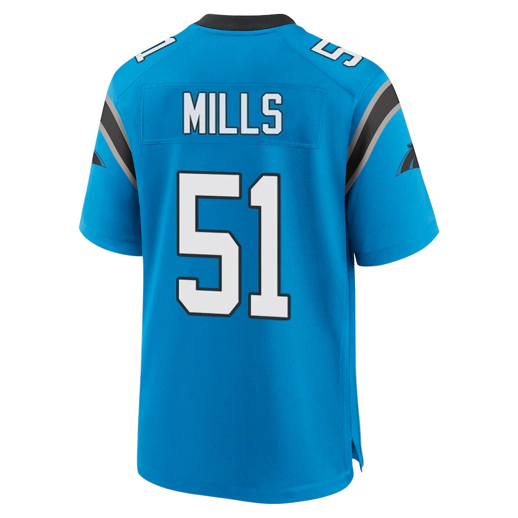 C.Panthers #51 Sam Mills Player Blue Home Game Ndoa Stitched Jerseys
