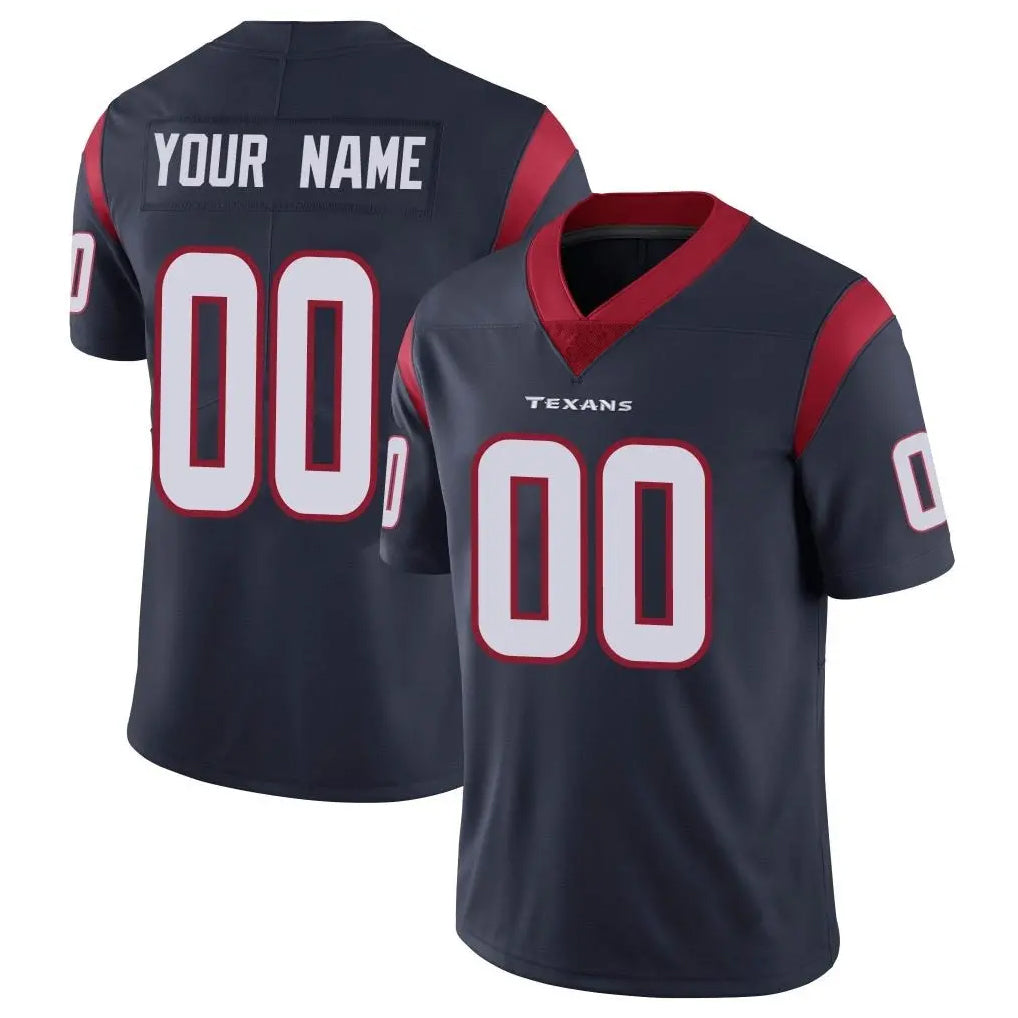 Custom H.Texans Navy Limited Vapor Untouchable Home Game Any Name & Numbers Ndoa Stitched Jerseys