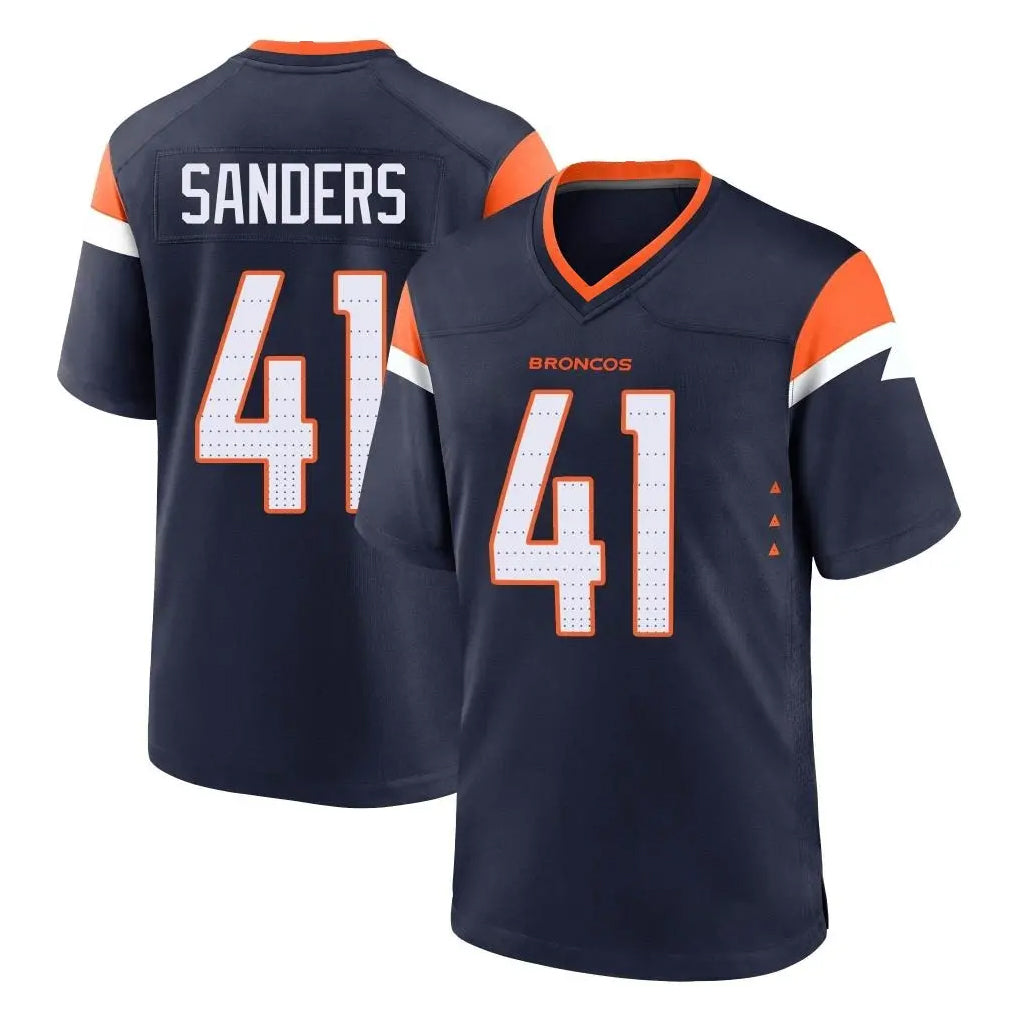 D.Broncos #41 Drew Sanders Player Navy Home Game Ndoa Stitched Jerseys