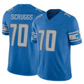 D.Lions #70 Juice Scruggs Player Blue Vapor F.U.S.E. Limited Home Game Ndoa Stitched Jerseys
