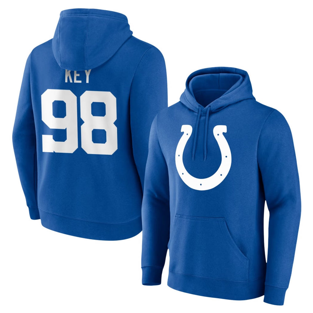 IN.Colts #98 Arden Key Player Royal Pullover Hoodies Limited Game Ndoa Stitched Jerseys