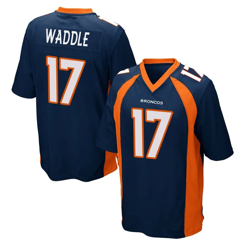 D.Broncos #17 Jaylen Waddle Player Navy Game Ndoa Stitched Jerseys