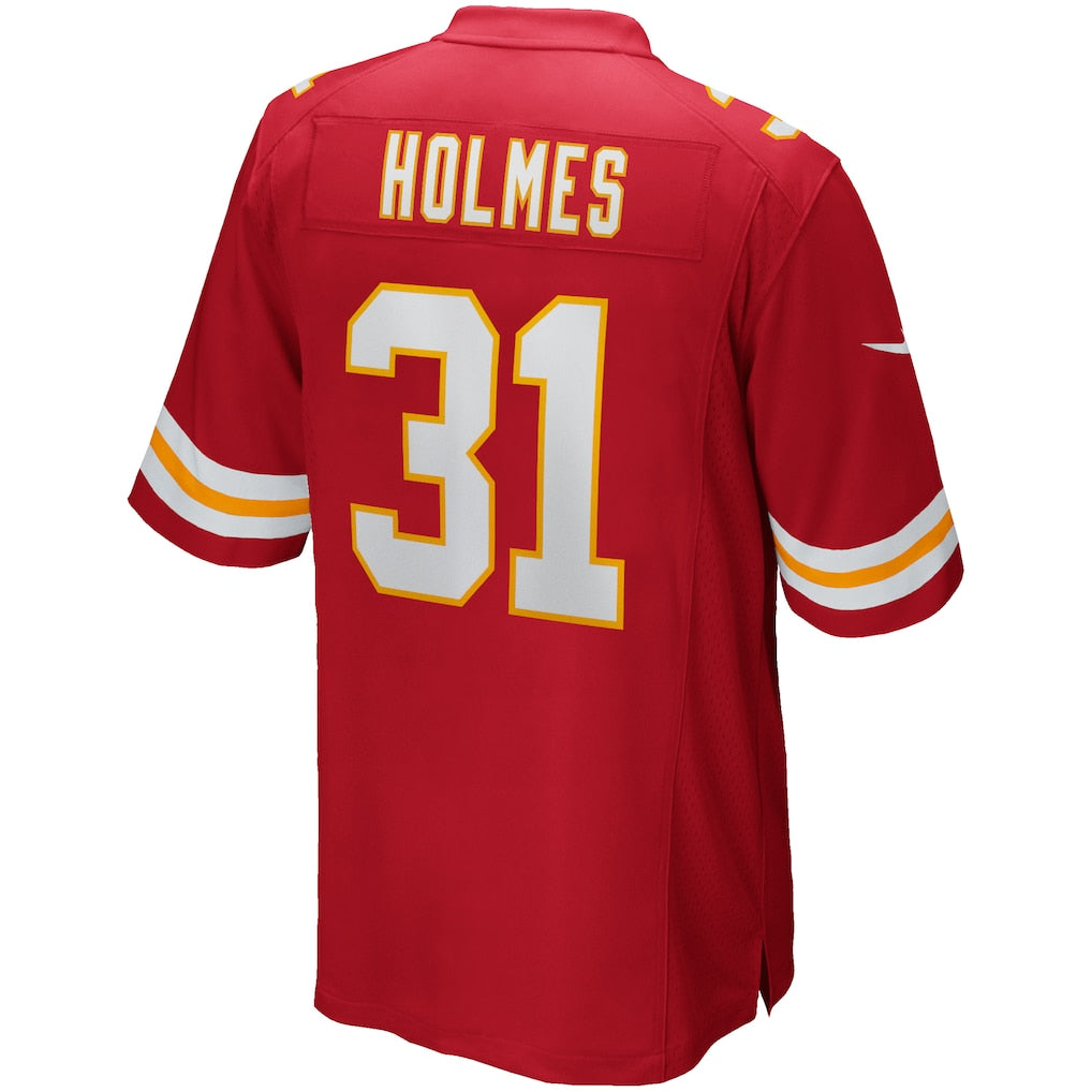Ndoa KC.Chiefs #31 Priest Holmes Red Game Retired Player Jersey