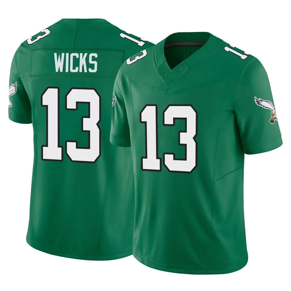 P.Eagles #13 Dontayvion Wicks Player Green Kelly Alternate Vapor F.U.S.E. Home Game Ndoa Stitched Jerseys