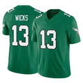 P.Eagles #13 Dontayvion Wicks Player Green Kelly Alternate Vapor F.U.S.E. Home Game Ndoa Stitched Jerseys