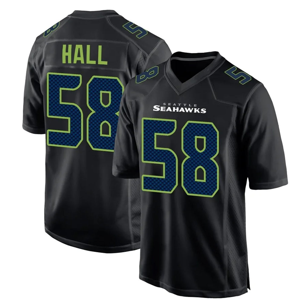 S.Seahawks #58 Derick Hall Player Black Limited Fashion Home Game Ndoa Stitched Jerseys
