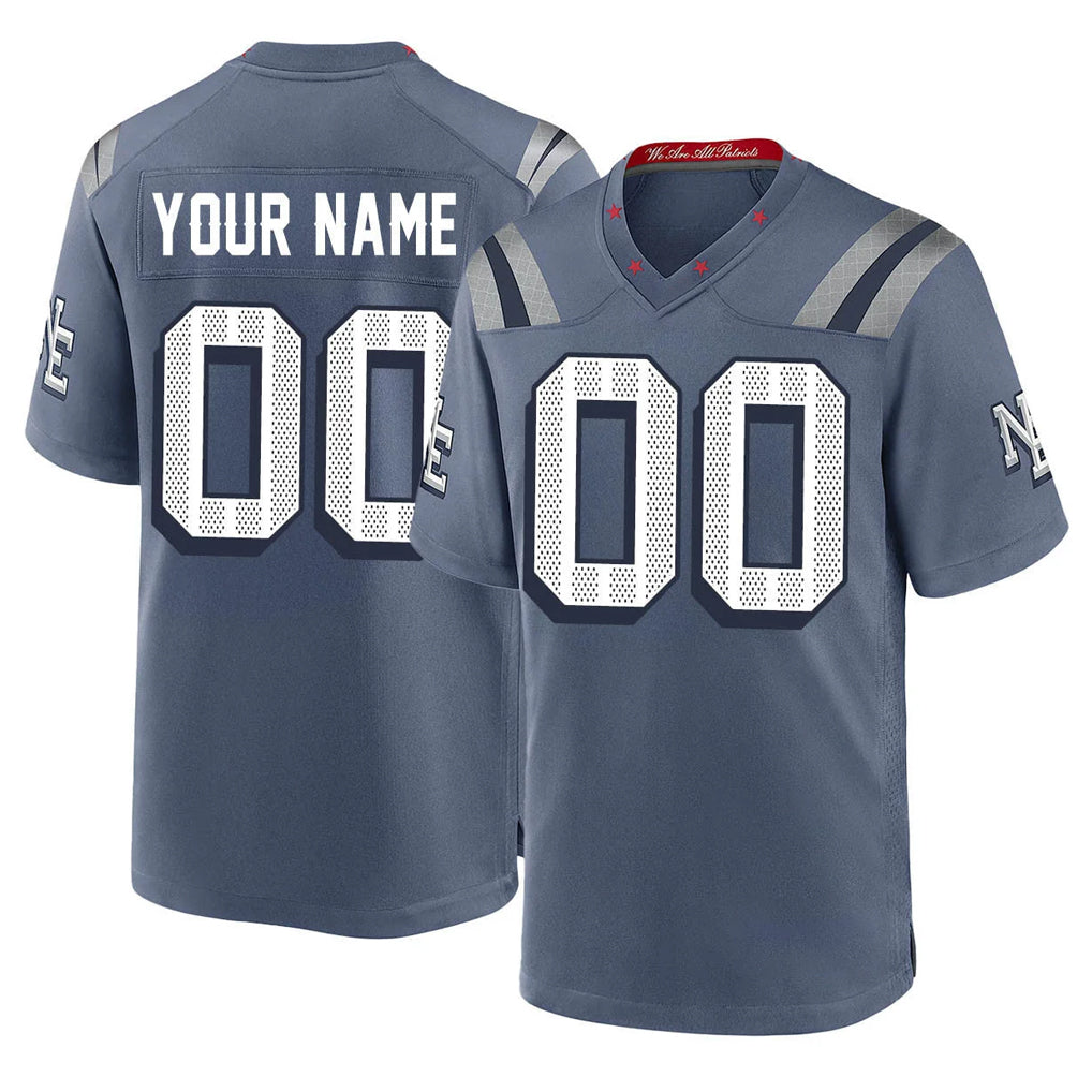 Custom NE.Patriots Blue Rivalries Collection Home Game Any Name & Numbers Ndoa Stitched Jerseys