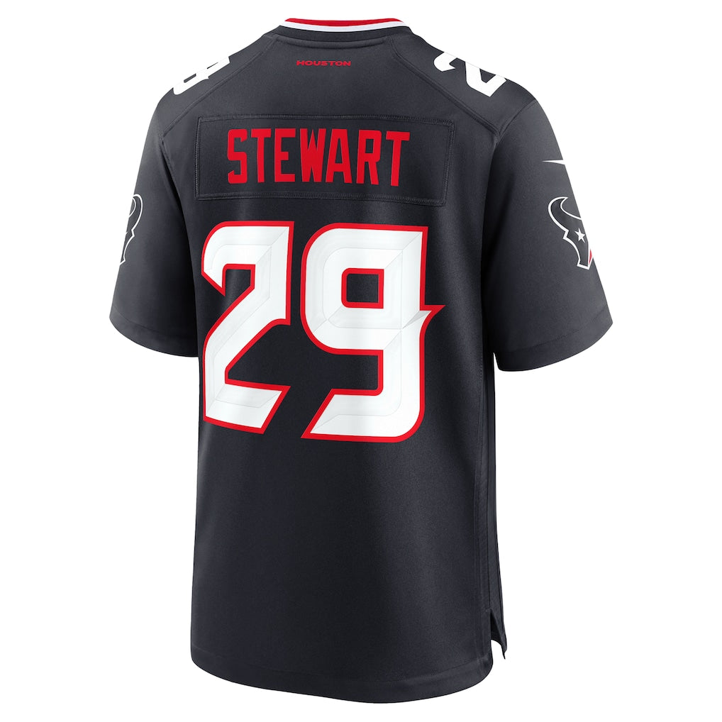 Ndoa H.Texans #29 M.J. Stewart Navy Team Game Jersey