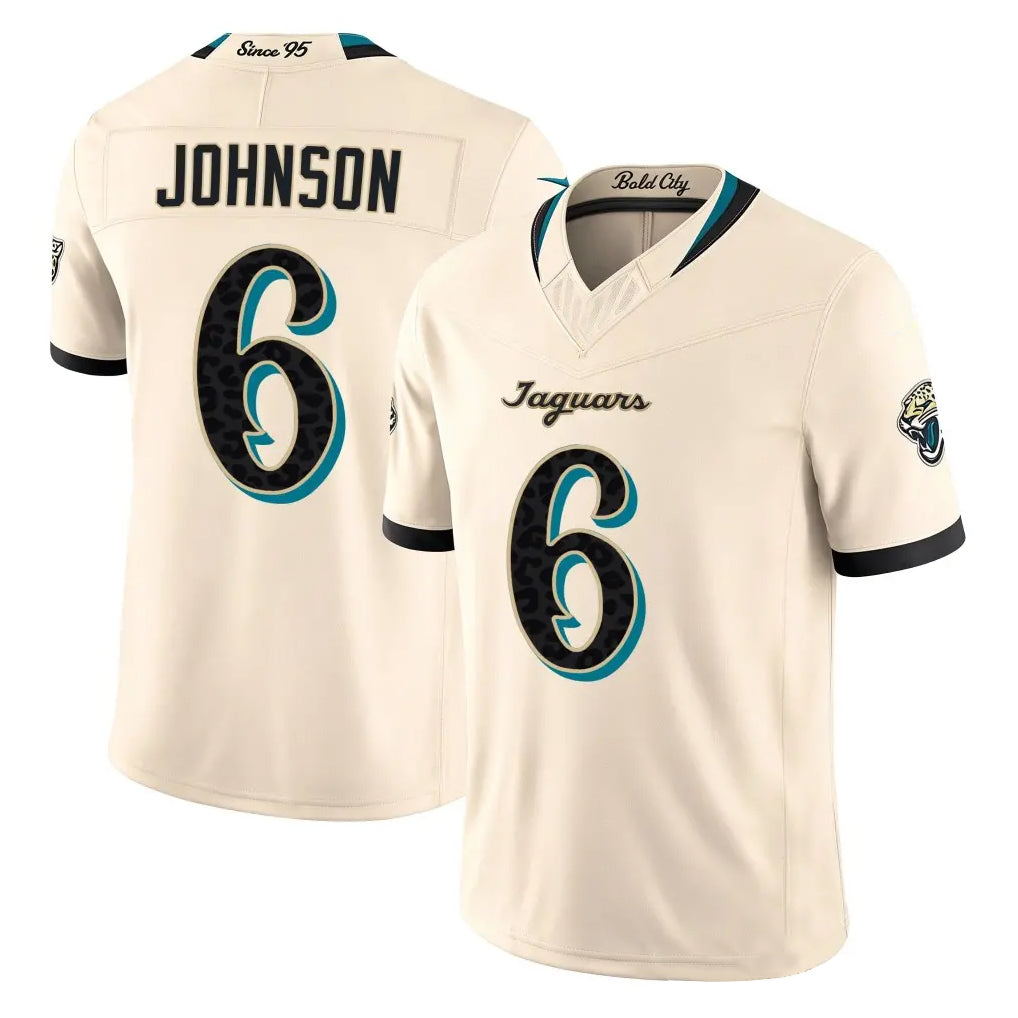 J.Jaguars #6 Antonio Johnson Player Natural Limited 2026 Rivalries Collection Game Ndoa Stitched Jerseys