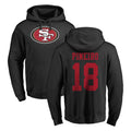 SF.49ers #18 Eddy Pineiro Player Black LOGO Pullover Hoodies Home Game Ndoa Stitched Jerseys