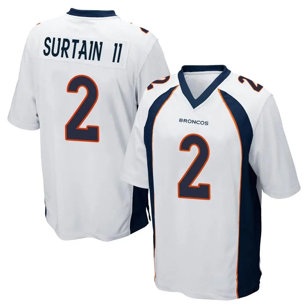 D.Broncos #2 Pat Surtain II Player White Game Ndoa Stitched Jerseys