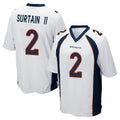 D.Broncos #2 Pat Surtain II Player White Game Ndoa Stitched Jerseys