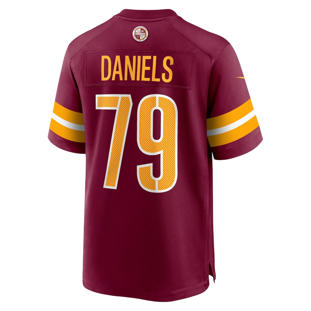 Ndoa W.Commanders #79 Braeden Daniels Burgundy Team Game Jersey