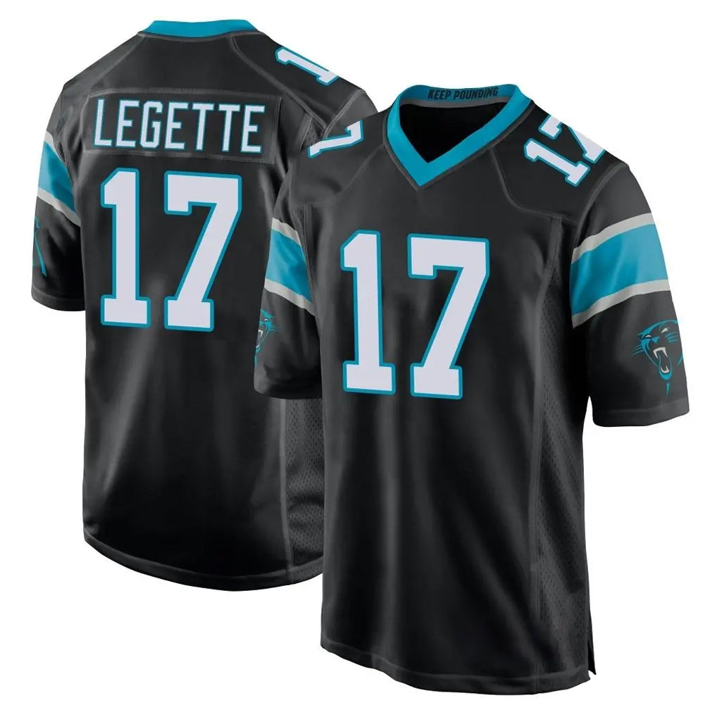 C.Panthers #17 Xavier Legette Player Black Game Ndoa Stitched Jerseys