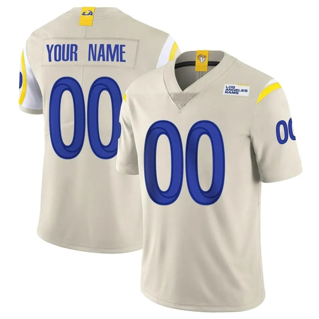 Custom LA.Rams Bone Limited Vapor Home Game Any Name & Numbers Ndoa Stitched Jerseys