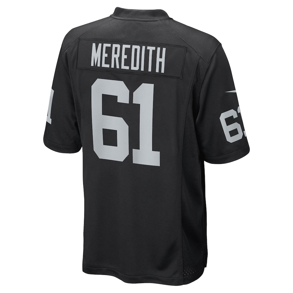Ndoa LV.Raiders #61 Jordan Meredith Black Game Player Jersey