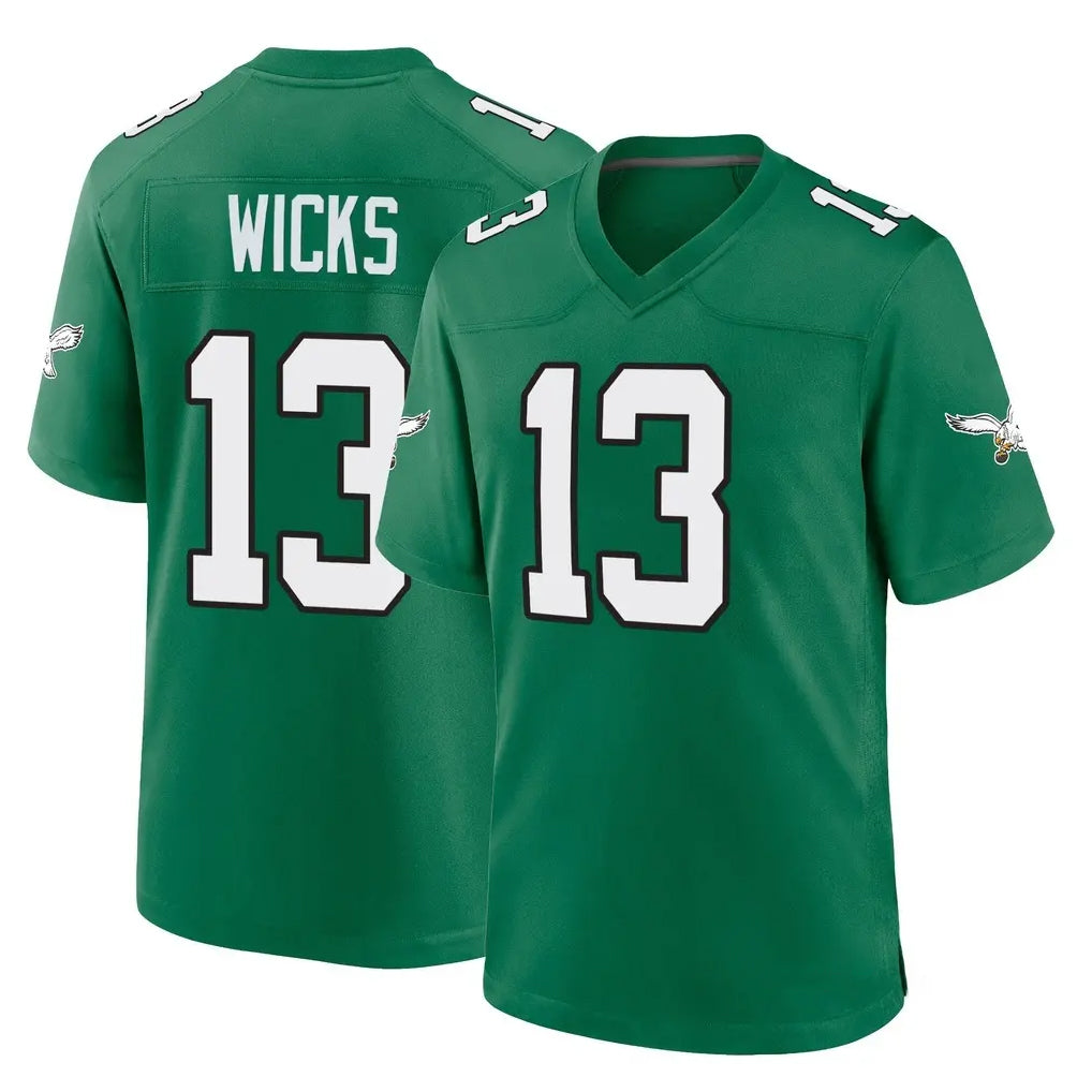 P.Eagles #13 Dontayvion Wicks Player Green Kelly Alternate Home Game Ndoa Stitched Jerseys