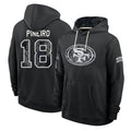 SF.49ers #18 Eddy Pineiro Player 2026 Black Logo Pullover Hoodies Limited Game Ndoa Stitched Jerseys