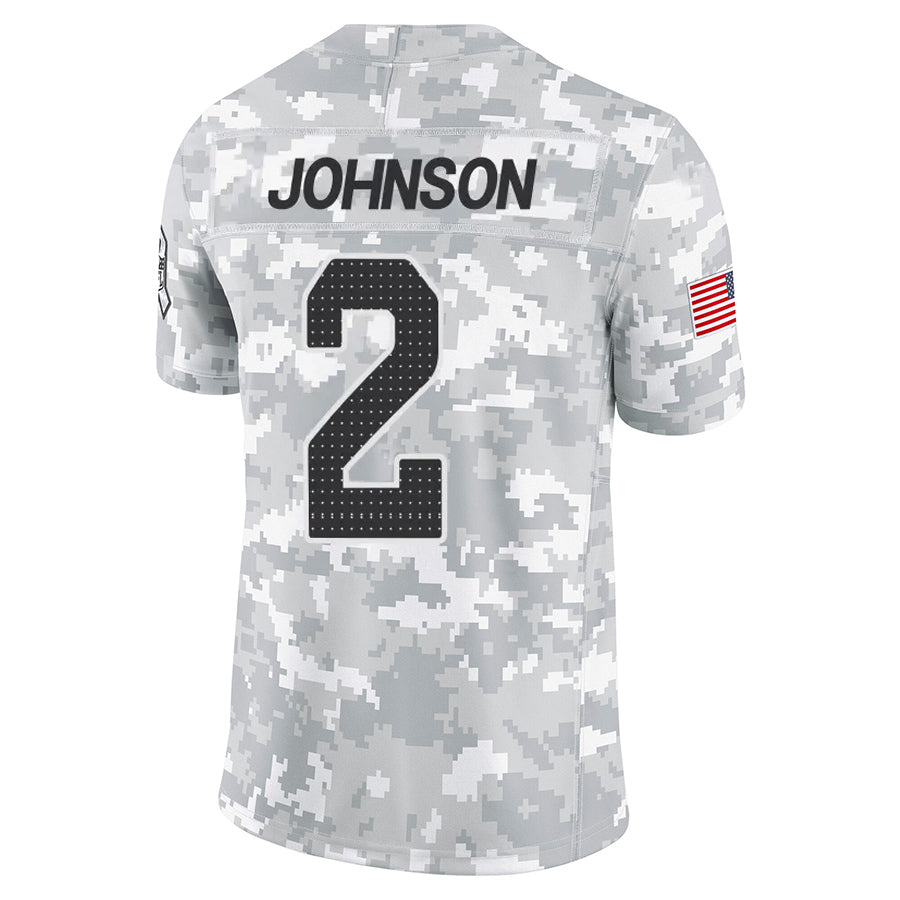 A.Cardinals #2 Will Johnson Player Camo Salute to Service Limited Home Ndoa Stitched Jerseys