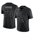 B.Bills #79 Spencer Brown Player Black RFLCTV Limited Ndoa Stitched Jerseys