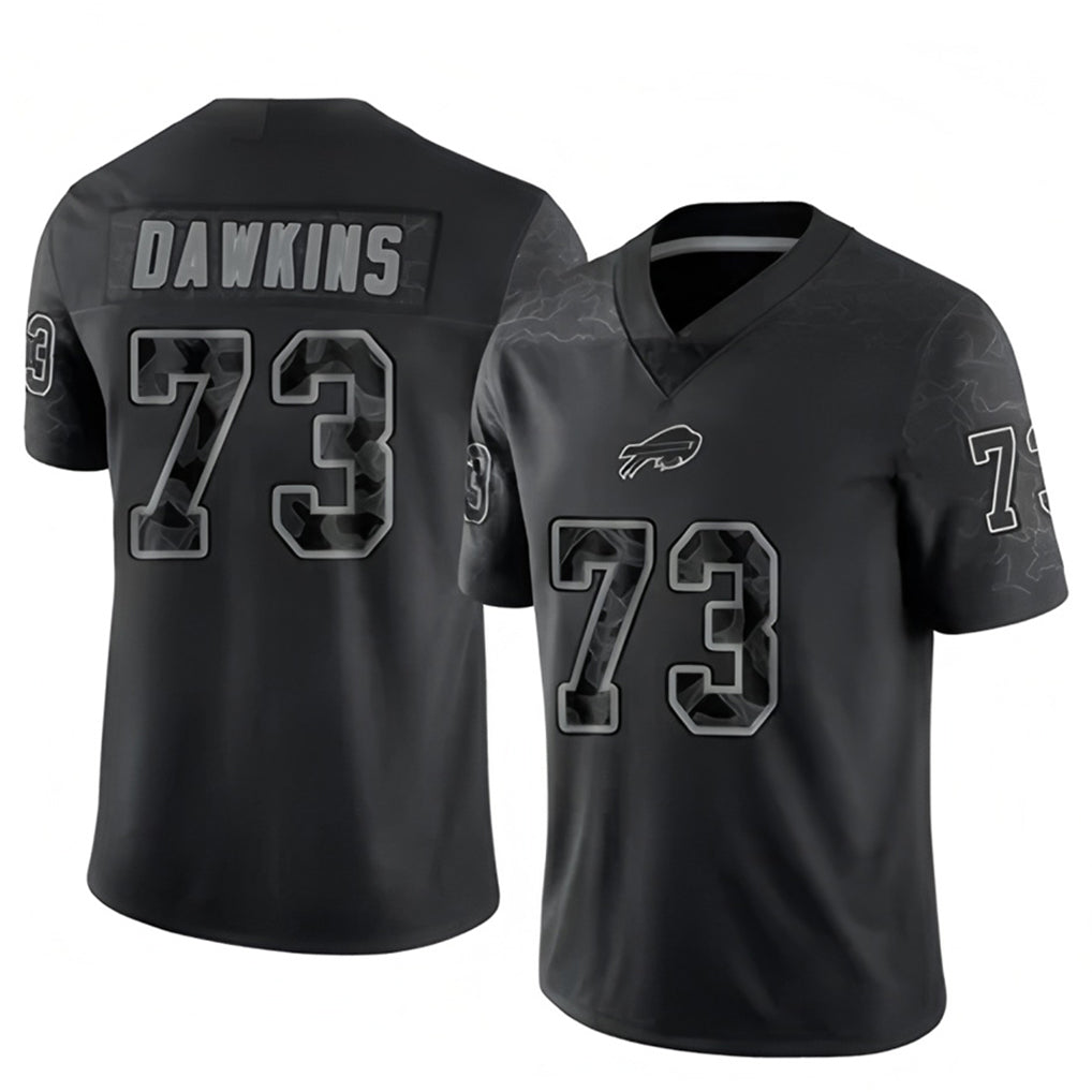 B.Bills #73 Dion Dawkins Player Black RFLCTV Limited Ndoa Stitched Jerseys