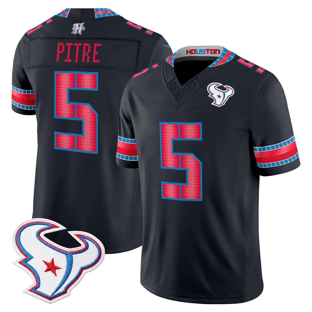H.Texans #5 Jalen Pitre Player Navy 2026 Rivalries Vapor Limited Home Game Ndoa Stitched jerseys