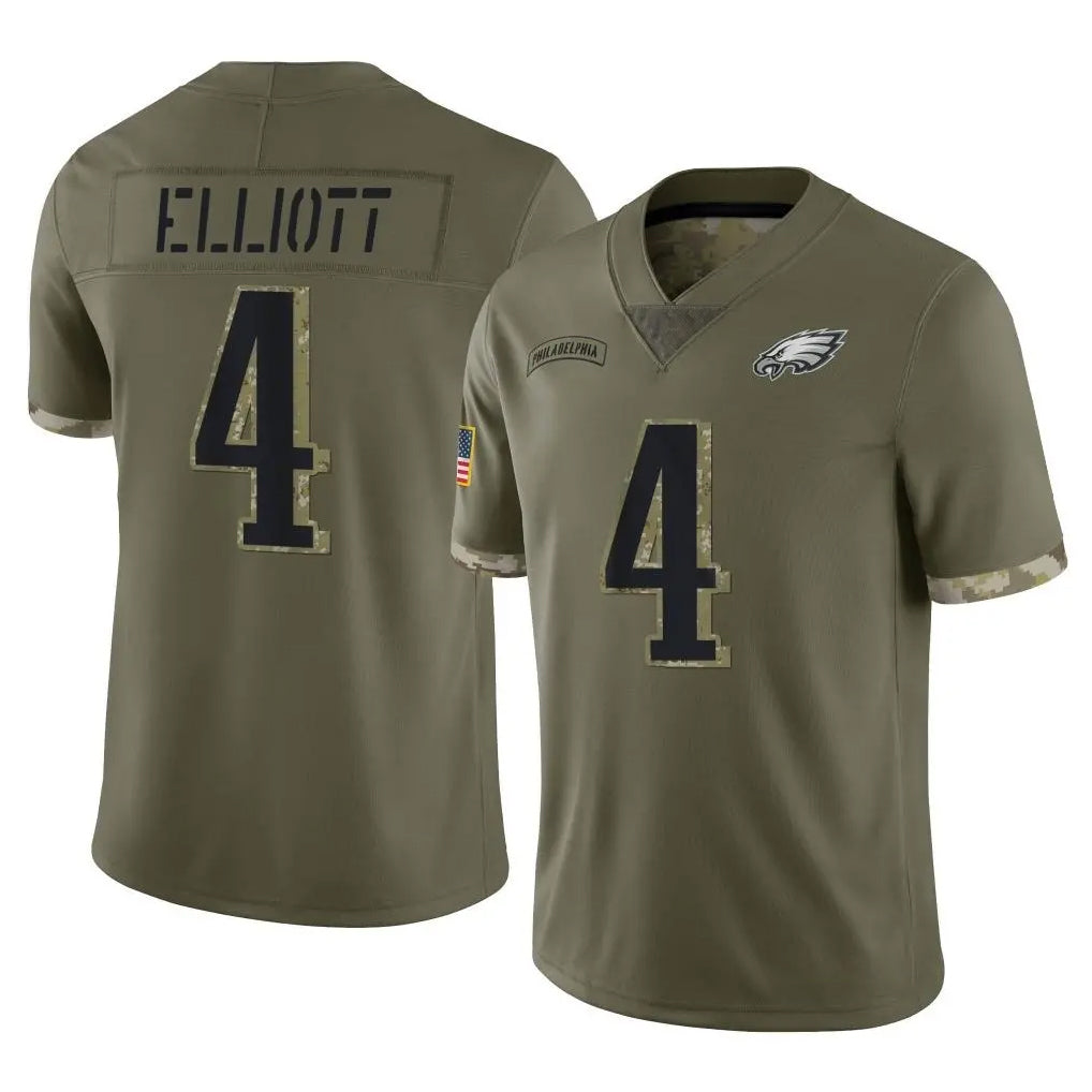 P.Eagles #4 Jake Elliott Player Olive Salute To Service Limited Ndoa Stitched Jerseys