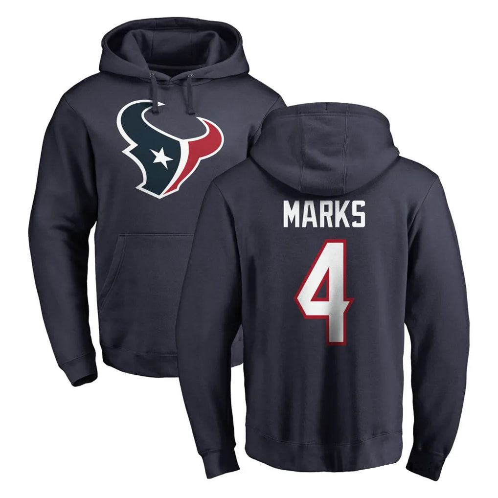 H.Texans #4 Woody Marks Player Navy Pro Line Pullover Hoodie Limited Game Ndoa Stitched Jerseys