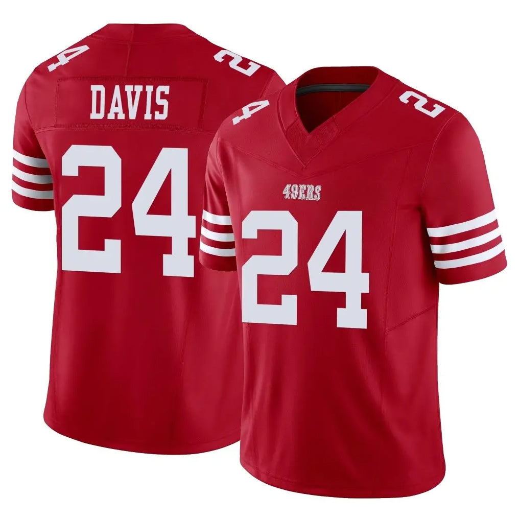 SF.49ers #24 Ashtyn Davis Player Red Limited Vapor F.U.S.E. Home Game Ndoa Stitched Jerseys