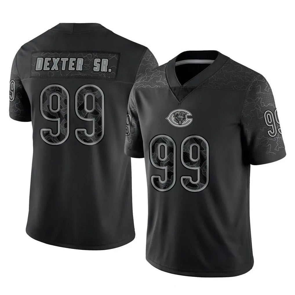 C.Bears #99 Gervon Dexter Sr. Player Black REFLECTIVE Limited Game Ndoa Stitched Jerseys