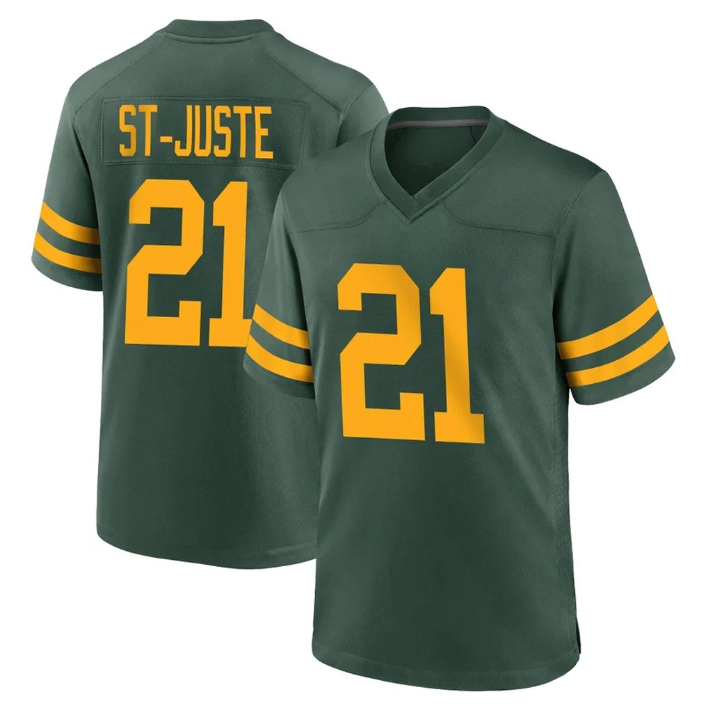GB.Packers #21 Benjamin St-Juste Player Green Alternate Home Game Ndoa Stitched Jerseys