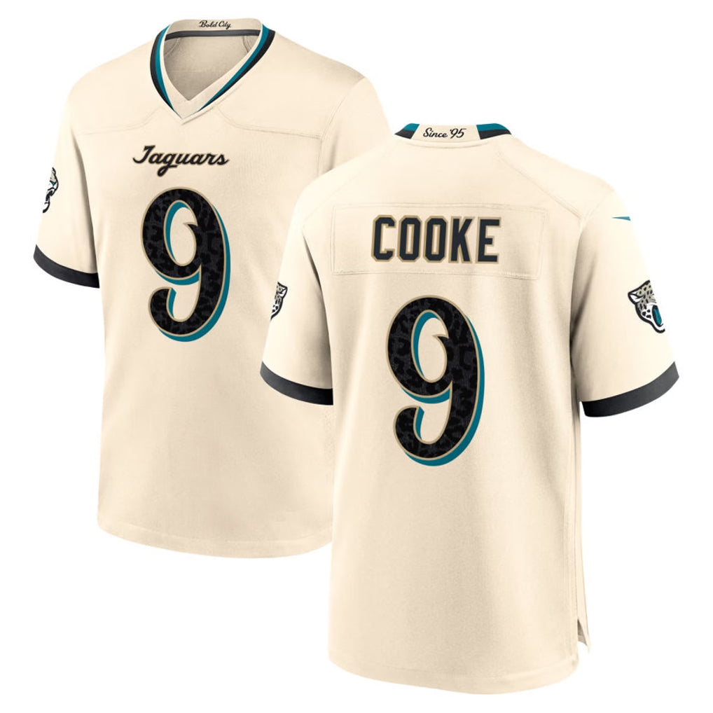 J.Jaguars #9 Logan Cooke Player Natural 2026 Rivalries Collection Game Ndoa Stitched Jerseys