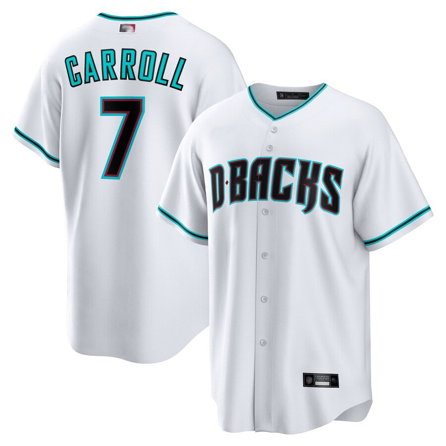 Ndoa A.Diamondbacks #7 Corbin Carroll Player White Replica Personalized Stitched Jerseys