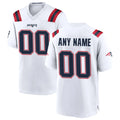 Custom NE.Patriots White Home Game Any Name & Numbers Ndoa Stitched Jerseys