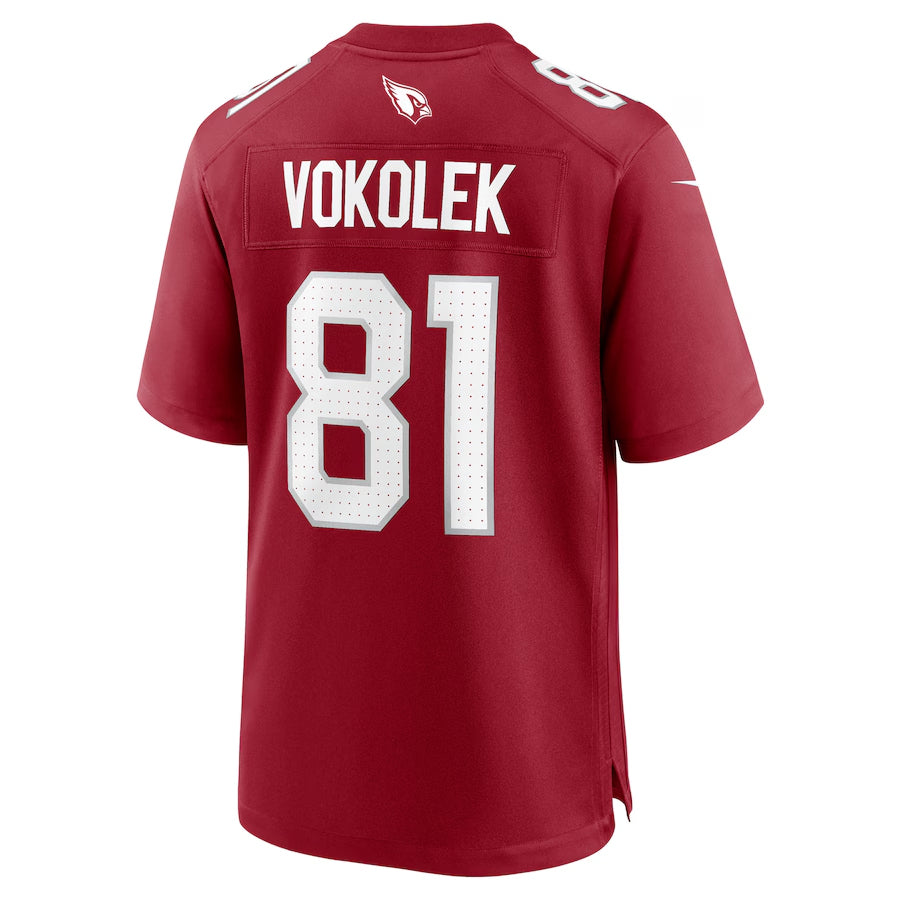 A.Cardinals #81 Travis Vokolek Player Cardinal Home Game Ndoa Stitched Jerseys
