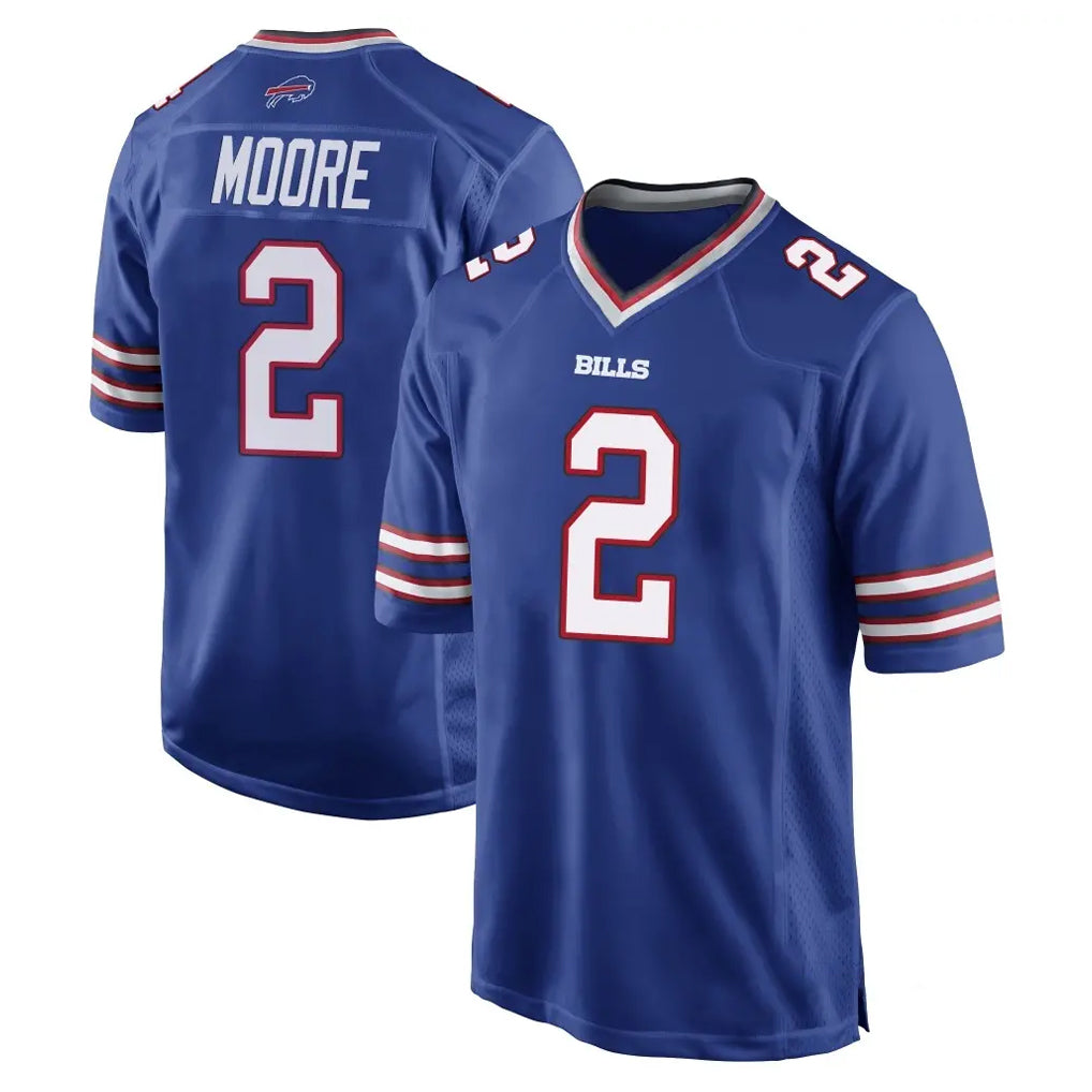 B.Bills #2 DJ Moore Player Royal Home Game Ndoa Stitched Jerseys